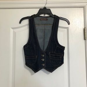 Vintage America Dark Blue Denim Vest - Women's